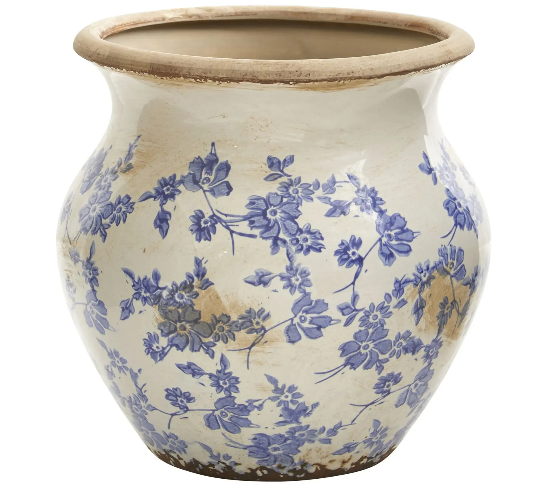 Nearly Natural 10.5" Tuscan Ceramic Blue ScrollUrn Vase Nearly Natural 10.5" Tuscan Ceramic Blue ScrollUrn Vase