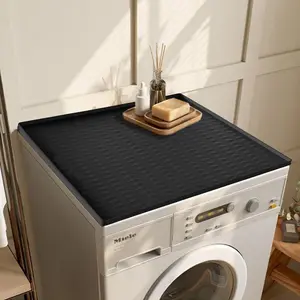 Silicone Washing Machine Mat, 1 Count Waterproof & Dust Proof Thick Cover, Household Anti-slip Dryer Top Protector for Laundry Room and Storage Organization