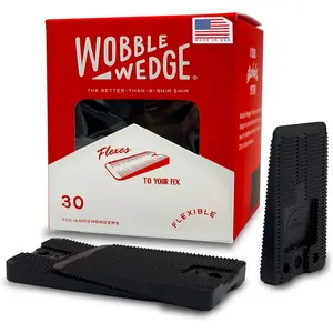 Flexible Plastic Shims, 30 Pack -  - Multi-Purpose Shim  for Home Improvement & Work - Plastic Wedge, Table Shims for Leveling, Toilet & Furniture Levelers - Black