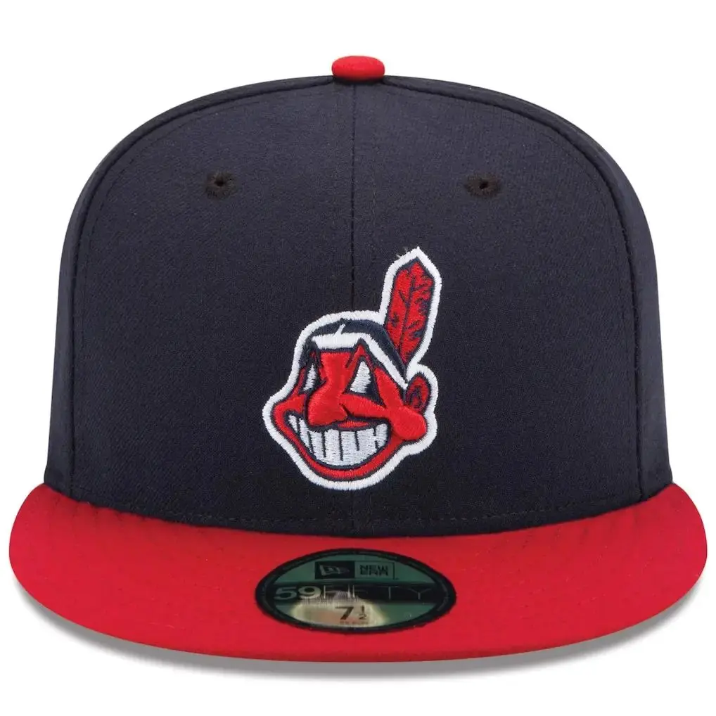 New Era Navy/Red Home Authentic Collection On Field 59FIFTY baseball cap for men, Cleveland Indians team 1.