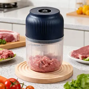 Electric Garlic Chopper, 300 ml Portable Mini Food Processor, Cordless Vegetable & Onion Chopper with 4 Stainless Steel Blades for Garlic, Ginger, Chili, Meat & Fruit Multifunctional Kitchen Appliances