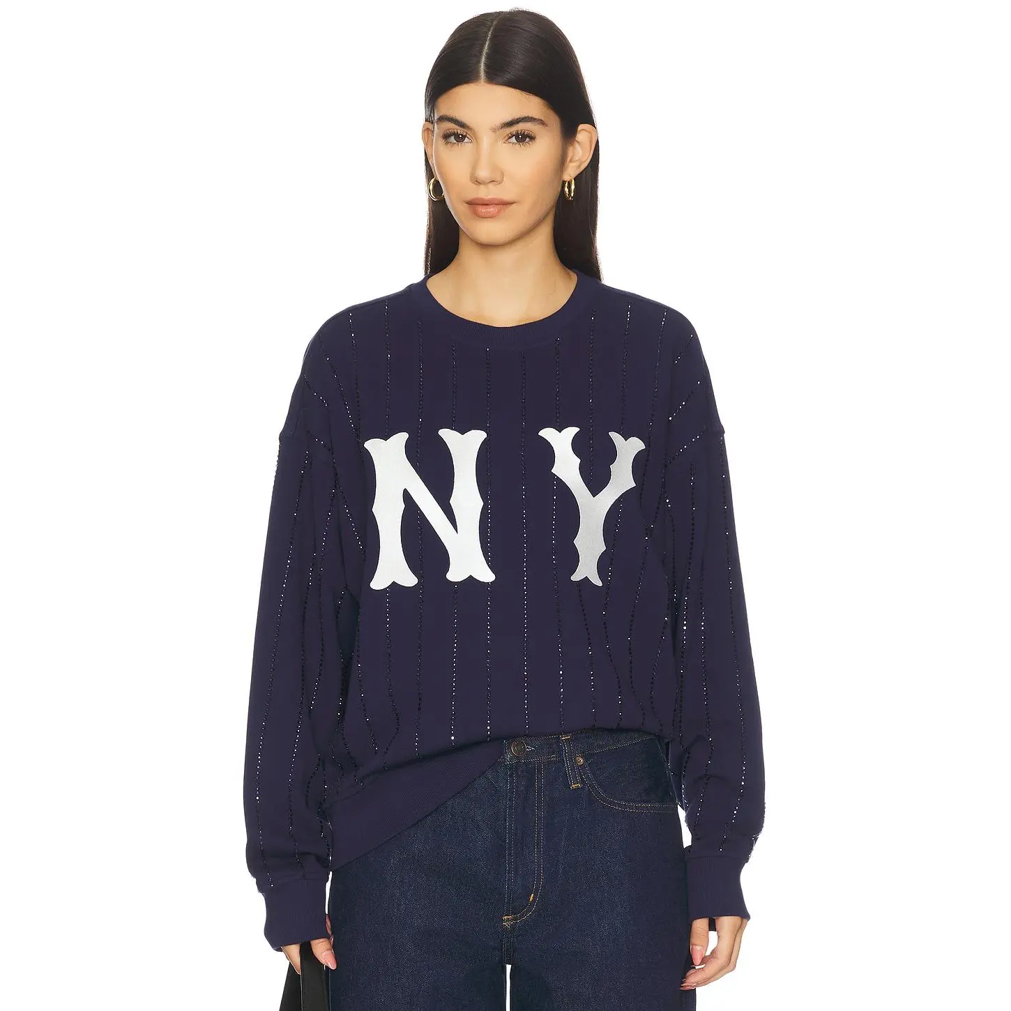 Terez x REVOLVE Yankees Gem Pinstripe Sweatshirt in Navy