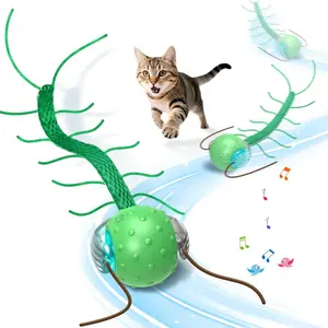 Interactive cat toy, suitable for bored cats, features a chirping function, super motorized cat ball with centipede motion, suitable for use on carpets
