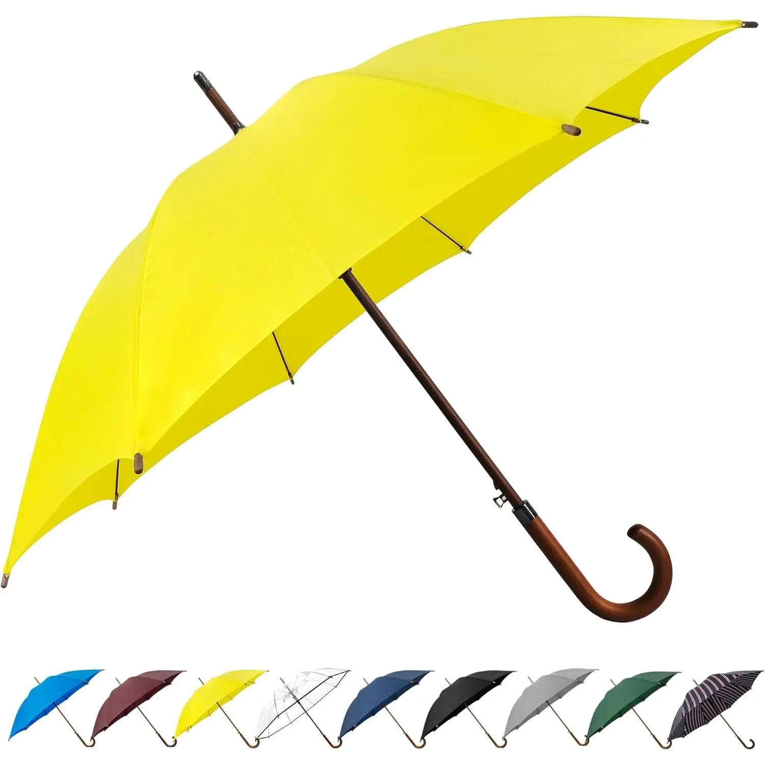 48" Arc Classic  Handle Umbrella Auto Open Windproof clear Unbreakable Stick Rain Umbrella