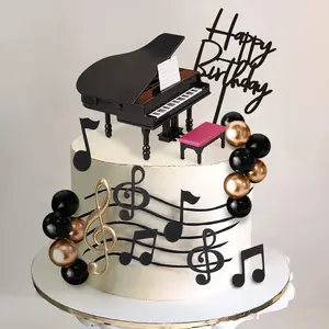 LaVenty cake shed cake topper gender revealMusic Cake Topper Piano Cake Toppers with Music Notes Balls for Musician Birthday Party Rock Theme Party Decorations Cake Decorating Supplies Cake Decorating Kit