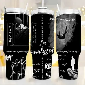 NF Paralyzed Lyric 40oz Tumbler, Real Music Rap Fan Gift, Mansion Album Merch, Where Is The Real Me, Sad Chill Rap Aesthetic, Insulated Travel Mug, NF Hope Tour Vibes, Rap Music Lover Gift
