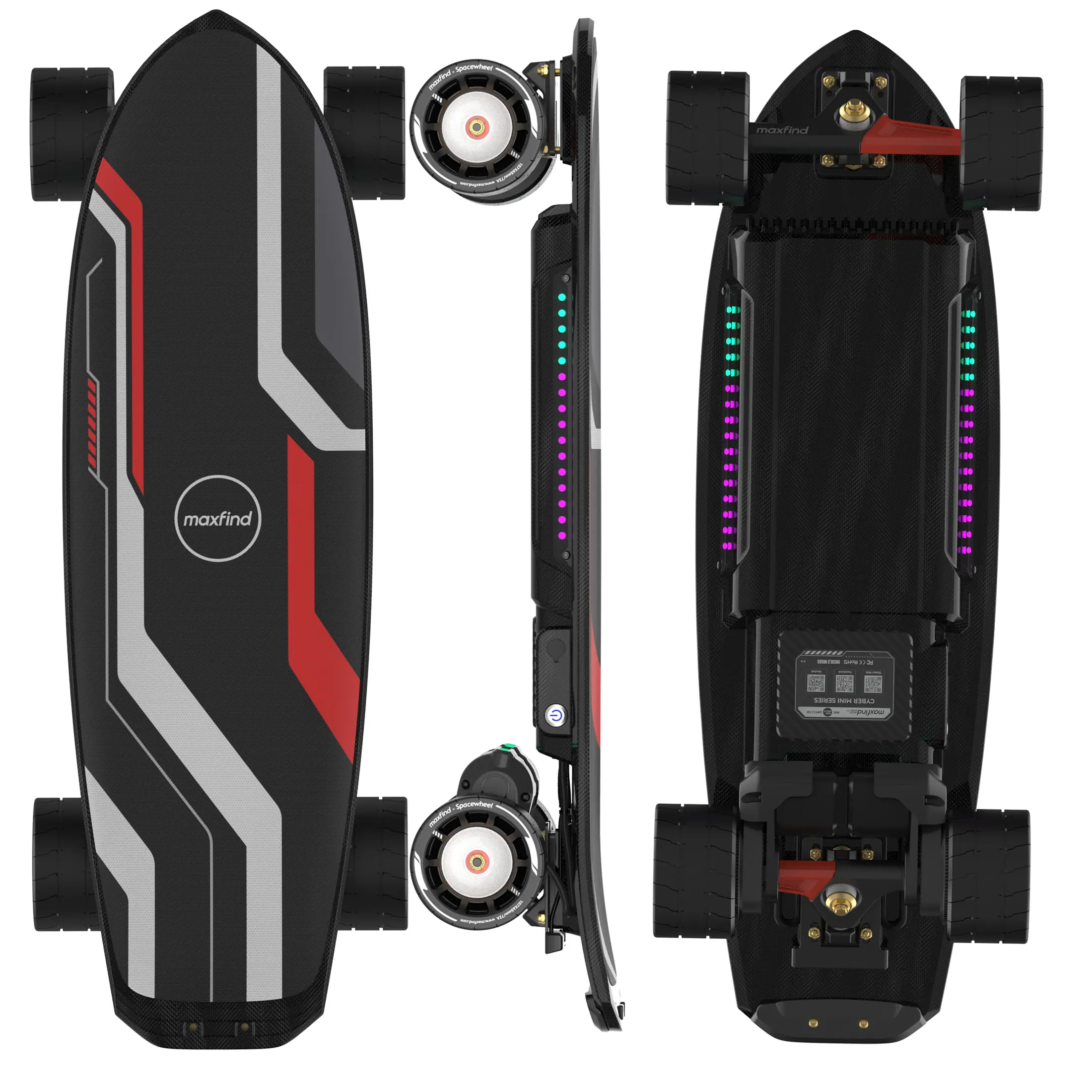 Maxfind Cyber Mini Series Electric Skateboard with Remote, Up to 37 Miles, Portable Mini Cruiser for Adults & Teens