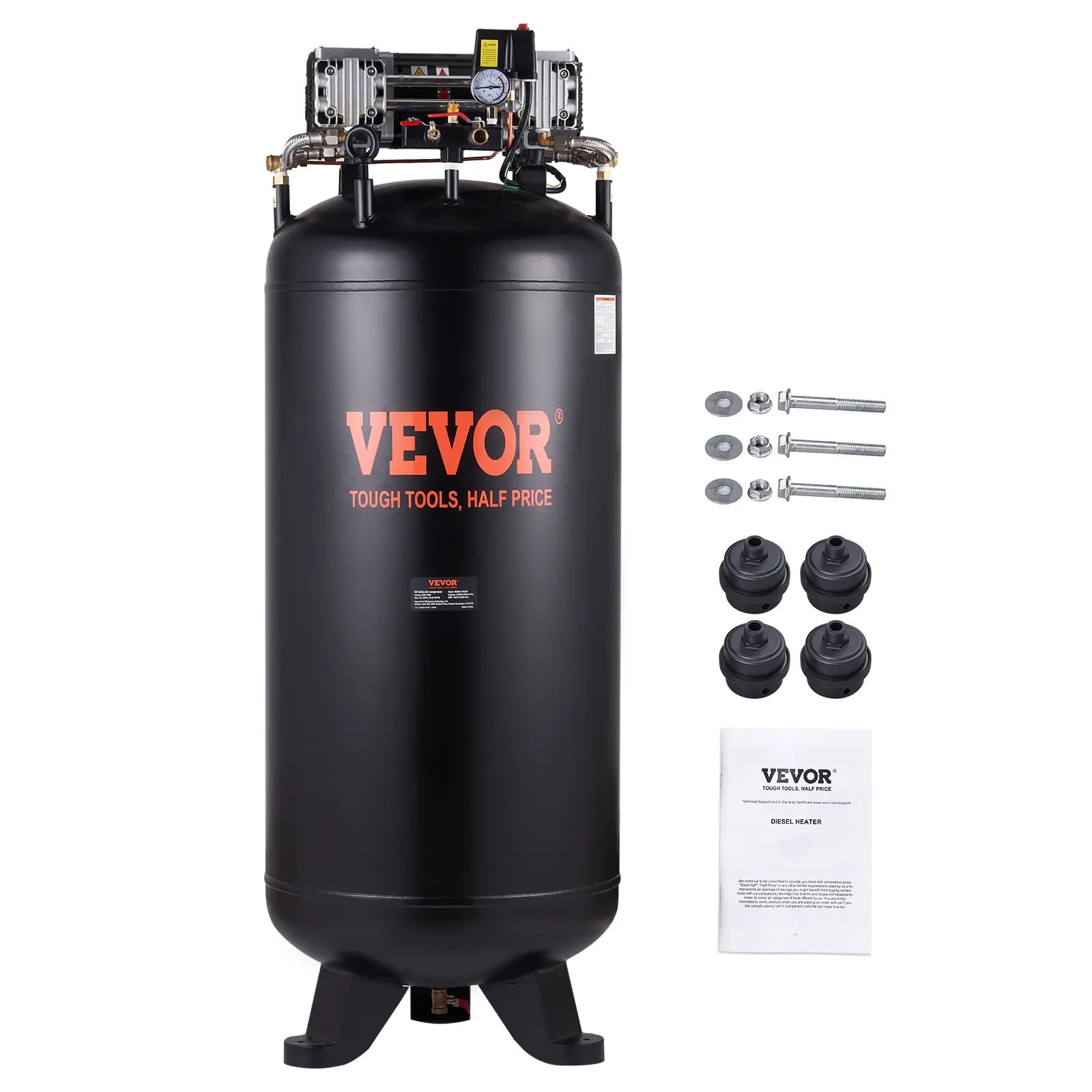 【DealsForYouDays】VEVOR 80 Gallon Air Compressor, 6.5HP 15.5SCFM@90 PSI, 2-Stage 145PSI Oil Free Stationary Air Compressor Tank for Industrial Manufacturing, Construction Sites (3-Phase Power, 220V 60 Hz) fathersdaygift