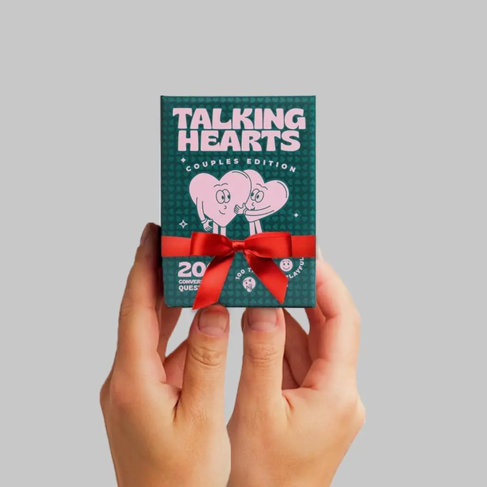 Talking Hearts: Couple Card Game For Date Nights & Travel - 200 Questions
