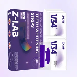 V34 Whitening Strips, Teeth Whitening Strips, Purple Tooth Whitening, Tooth Stain Treatment, Combining Whitening and Colour Correction
