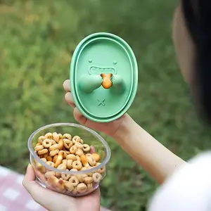 Space-Saving Stackable No-Mess Snack Box, Reusable Flip-Top Food Container, Freezer-Safe, Ideal for Office/Camping/Picnic/Lunch/Salad Dressing/Ketchup, Snack Containers