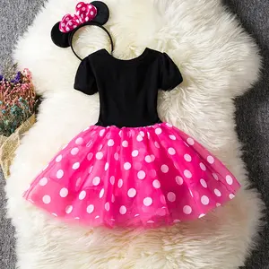 Cute Baby Girl Dress Toddler Girls Summer Clothes Kids Minni Mouse Polka Dot Dress Girls Birthday Cosplay Dress Halloween Carnival Party Costume for Kids