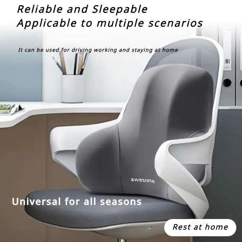 2-in-1 Memory Foam Seat Cushion & Back Cushion for Office Chair, Car Seat & Wheelchair, Breathable Ergonomic Chair Cushion