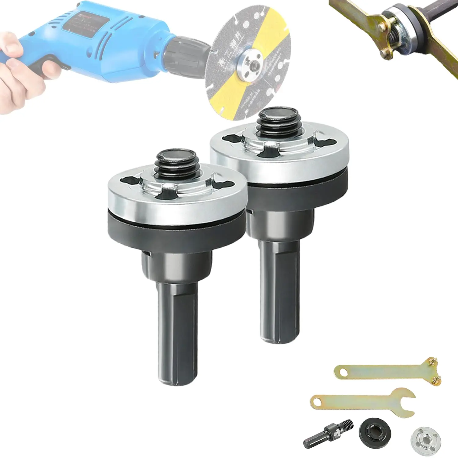 Electric Drill to Angle Grinder Conversion Shaft Kit, Drill Grinding Adapter Set for Cutting Sanding Polishing, Fit 10‑13mm Hand Drill Chuck