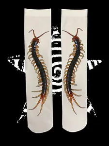 Gothic Dark Print Socks, Y2K Style, Spider Pattern, Leg Warmers, Summer Fashion, Pair Pack, Casual Wear, Happy Socks Brand