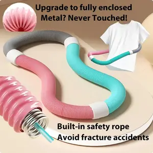 1pc Adjustable Abdominal Shaping Fitness Ring - Foldable Core Strength Training Hoop, Four-Color Splicing Design, Battery-Free, Easy Assembly Spring Design, Better Waist Protection, Non-Tiring, Suitable for All Fitness Levels, Durable Home Gym Equipment,