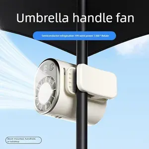Portable Clip On Fan with Semiconductor Cooling 1 - 99 Wind Speed, 360° Rotate, Umbrella & Waist Fan