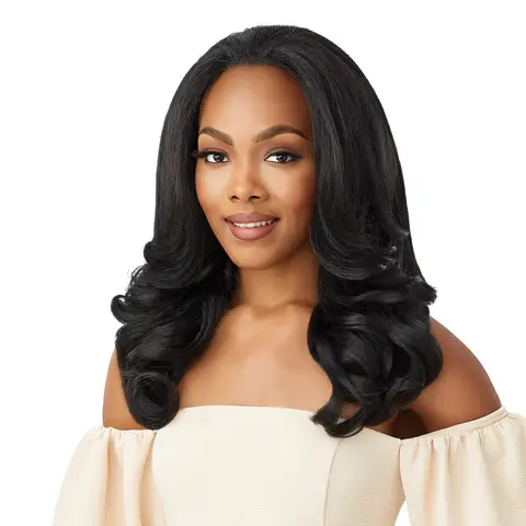 Outre Neesha H301 Quick Weave Half Wig - High Heat Resistant Synthetic Hairpiece with Loose Wave, Natural Volume, New Cap Lays Sleeker