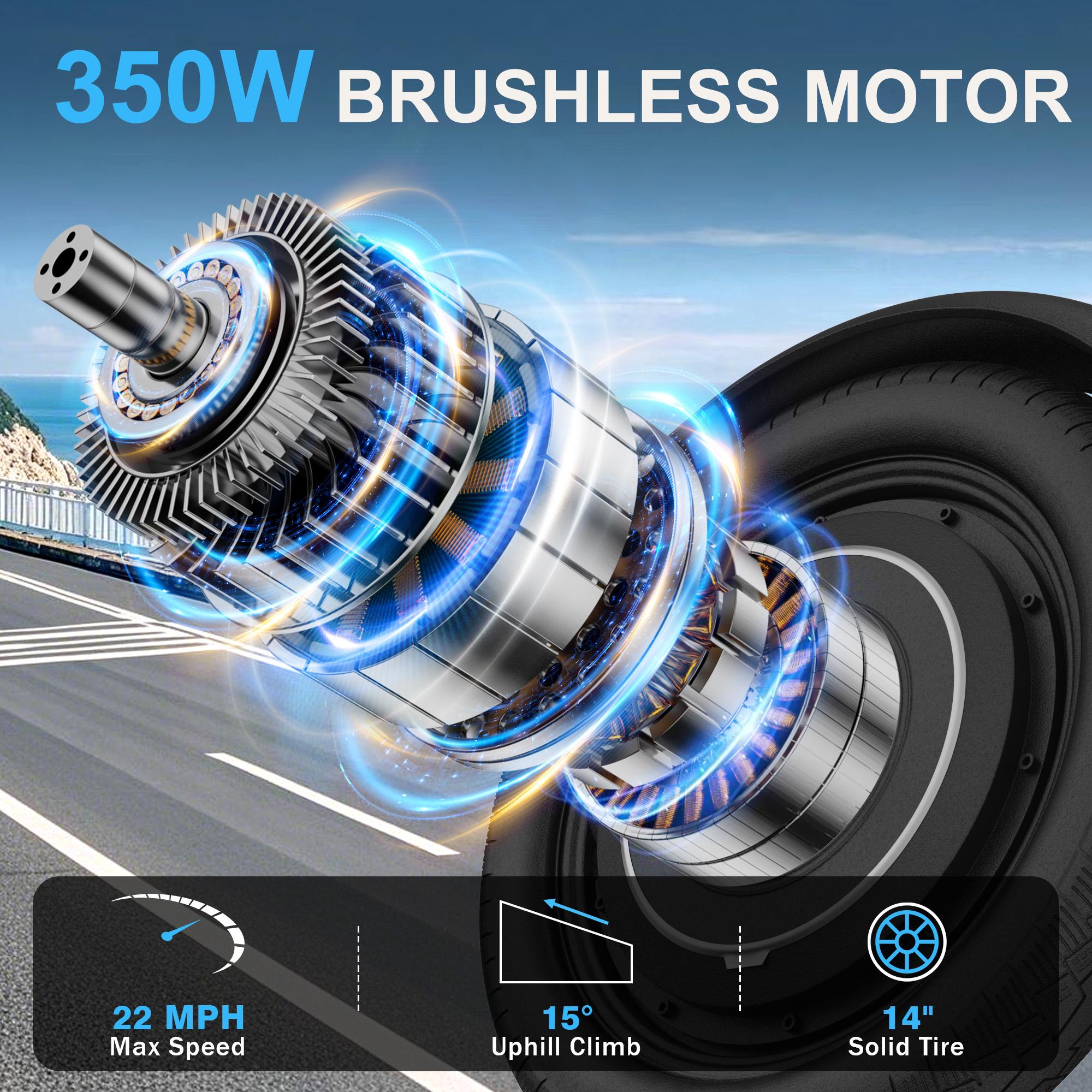 Electric Bike for Adults, 350W Powerful Motor Up to 22MPH, 48V 5.2Ah Battery 22 Miles Range, Lightweight 14" Commuter Folding E-Bike with Dual Brakes, LCD Display & Pedal Assist,Ebike