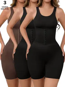 Women’s Tank Top Shapewear Bodysuit, Hook-And-Eye Waist Trainer, Tummy & Thigh Control, S-Curve Creation, Breast Support, Hip Lift