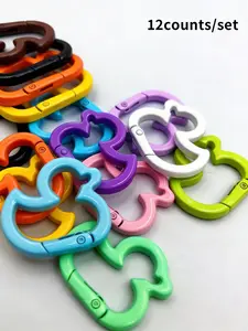 Random Color Mini Carabiner Keychain, 2025 New Style Multifunctional Keychain with Spring Hook, Fashion Accessories for Women & Men, Keychain Attachment