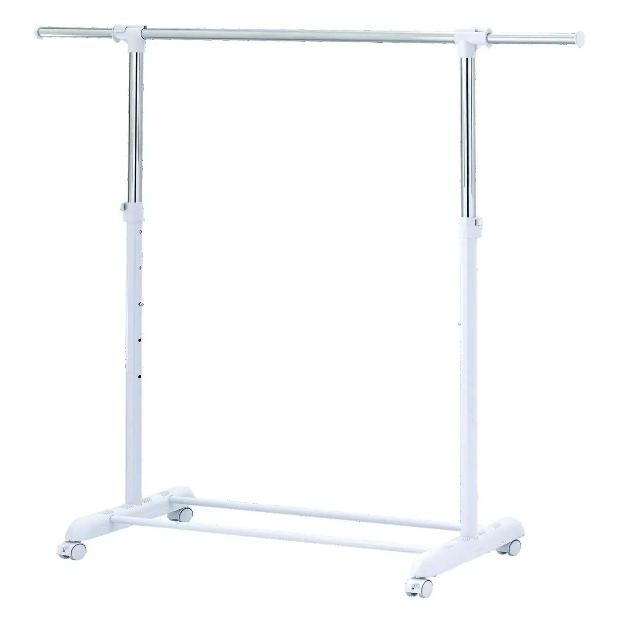 Heavy-Duty Metal Garment Rack with Wheels - Adjustable Height & Width Laundry Storage Solution for Home & Commercial Use
