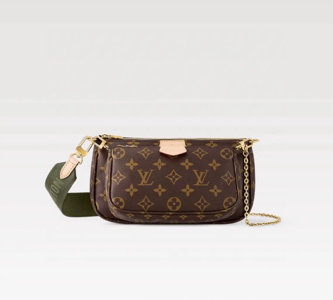 Pre-owned Louis Vuitton Multi Pochette Accessoires Monogram with Green Strap（2501742）