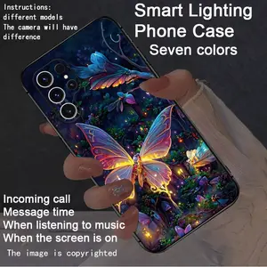 intelligent voice controlled luminous, Lights Cellphone phone case suitable for S26Ultra/S25Ultra/S24/S22Ultra/S23Ultra/S21Ultra/S20Ultra/S10+/S9+/S10 5G/Note20Ultra/Note10+/Note8/Zfold 7/Zfold 6/Z Flip7/Z Flip6