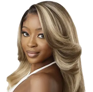 OUTRES/LEOMIE Perfect Hairline Wig with Natural Looking Blonde Highlights and Soft Layers for Everyday Wear