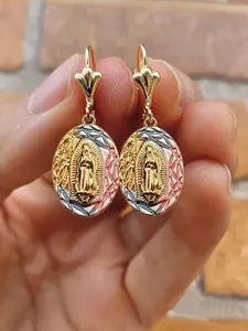 Vintage Mary Ear Cuffs, Unisex Metal Earrings, Creative Daily Wear Jewelry, Perfect for Prayer & Everyday Use, Stylish Design, Vintage Statement Earrings