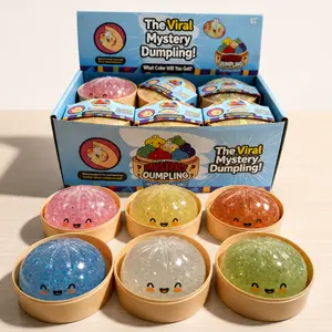 Glitter Dumpling Shaped Squishy Toy, Soft Slow Rebound Squeeze Fidget Sensory Play Toy, Random Color Shipped, Fun Toy for Daily Leisure & Party Activities, Nice Present for All Age Groups