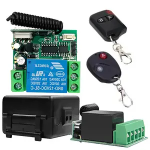 12V Wireless Remote Control Switch, Wireless Remote Control Switch with 433MHz Remote Transmitter, Relay Receiver Module for Gate, Garage Door Opener, LED Light, Electric Lock