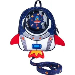 P-LWL019    Rocket Toddler Kids Backpack with Harness Leash for Boys Girls Age 1-3