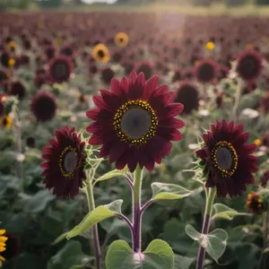 Chocolate Cherry Sunflower Seeds – Grow Rare Giant 6-7ft Burgundy & Black Blooms! Non-GMO Heirloom Flowers Perfect for Backyard, Patio, Garden & Survival Planting. Stunning, Easy-to-Grow Sunflowers for Home Gardeners & Flower Lovers
