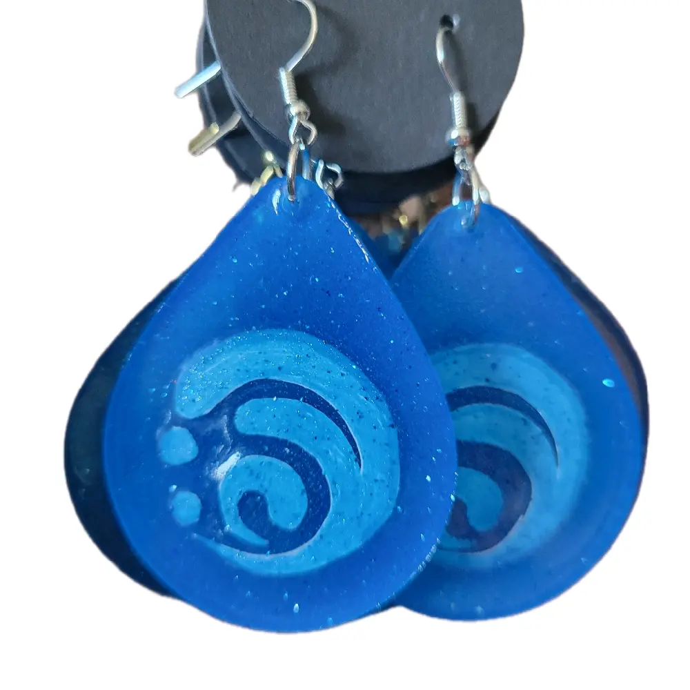 Wandering Hearts Studio Genshin Impact Hydro Element Hook Earrings