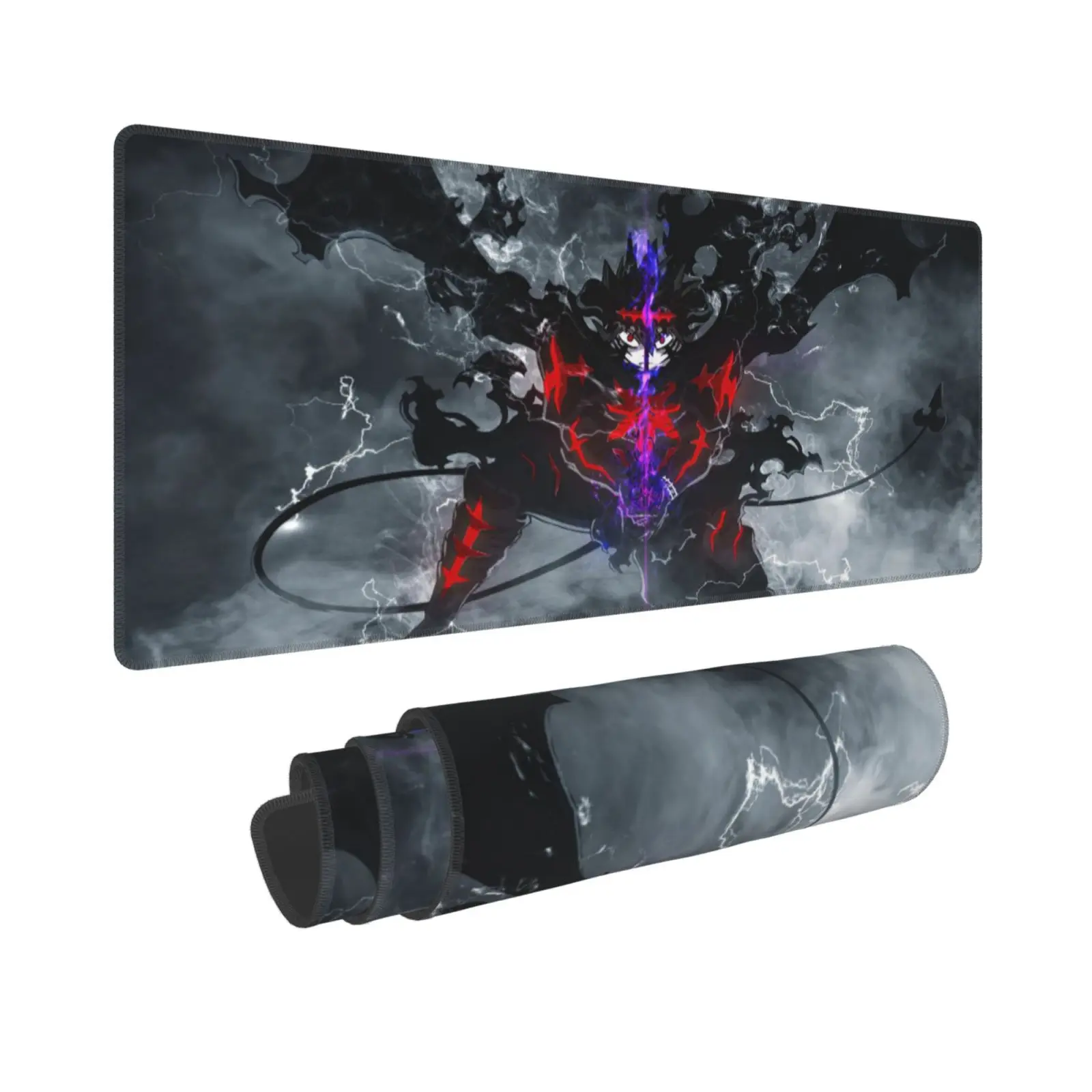 Black Clover Extended Gaming Mouse Pad - 11.8x31.5 in Non Slip Polyester Fabric Desk Mat, Smooth Surface, Vibrant Magic Theme for Office & Home Use, Non Slip Mousepad