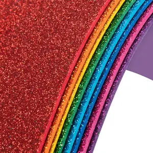 8 Pack Glitter Foam Sheets Craft 8 x 12 inch, 8 Colors Sparkles Foam Paper for Art Crafts Projects, Classrooms Scrapbook Gift DIY Cutters Card Party Decoration (Rainbow)