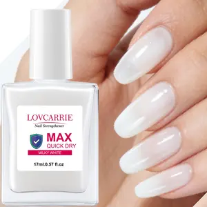 LOVCARRIE New Arrival 17ml MAX Milky White Quick Dry Nail Strengthener, Longer & Stronger Nails Care, Fast Drying Formula, Elegant Holiday Gift for Women & Nail Lovers,Alcohol Free, Nourish and Protect Weak, Thin, Brittle and Crisp Nail. Nail Hardener Oil