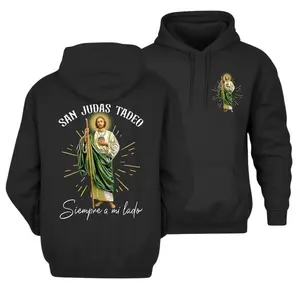 Inspirational Christian Faith San Judas Tadeo Hoodie Unisex Long Sleeve Pullover Shirt