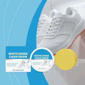 Multipurpose Shoe Cleaner Cream Set, No-Wash Solid with Sponge, Sneaker Stain Remover, Ideal for Leather & Car Interiors, Mild & Eco-Friendly, Shoes Cleaning Agent