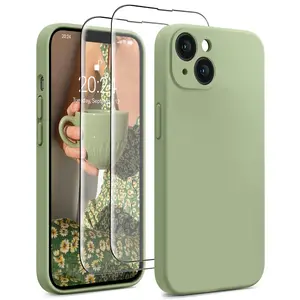 OTOFLY for iPhone 14 Case, Shockproof Accessories Upgraded Liquid Silicone with [Camera Protection][2 Screen Protectors], Soft Anti-Scratch Microfiber Lining Phone Smartphone Case iPhone 14 Devices, 6.1 inch, Cellphone Protective Cover Casing