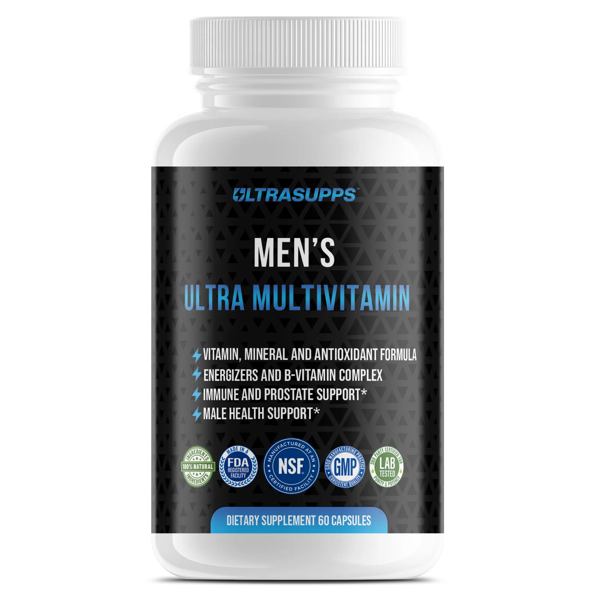 Men's Ultra Multivitamin - Complete Vitamin, Mineral & Antioxidant Formula with Immune Support, Energy Boost & Prostate Health Support – 60 Capsules