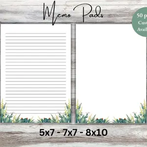 Cactus Memo Pads, Floral Notepad, Writing Pads, Cute Notepad, Mother's Day Gift, Small Notepad, Office Gift, Gift for Teacher, Notepad