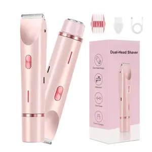 Electric Bikini Trimmer for Women, 1 Set Rechargeable 2 in 1 Body  FacialHair Removal for Winter Gift, Waterproof Wet Dry Use Trimmer Shaver for Women, Halloween Christmas Gift, Fall Essentials