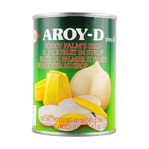 AROY-D Thai Palm Fruit in Syrup with Jackfruit 565g | Canned Fruit for Fruit Salad