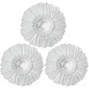 Pack of Spin Mop Replacement Heads 360° Microfiber Mop Refills for Easy Cleaning, Round Shape, Standard Size