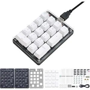 Icstation Numeric Soldering Practice Kit, 17 Key USB Hot-Swappable Blue Switches Mechanical Number Pad with PBT Keycaps STEM Soldering Project for School Hobbyists Laptop PC Computer