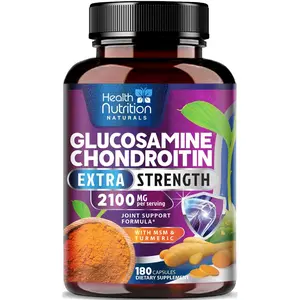 Glucosamine Chondroitin MSM Complex 3X Strength Joint Support Supplement with Glucosamine Sulfate Turmeric Boswellia for Cartilage Mobility and Flexibility Bottled in USA Premium Dietary Supplement Fast Acting Daily Routine Care Wellness Formula