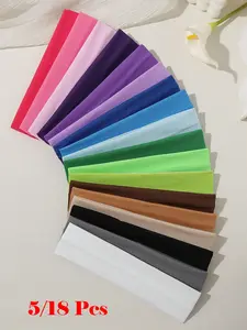 Set of 5-18 Sporty Sweat-Absorbing Headbands, High Elasticity Yoga & Running Hair Bands, All Season Fitness Accessories, Sweat Wicking Headband, Sports Headband