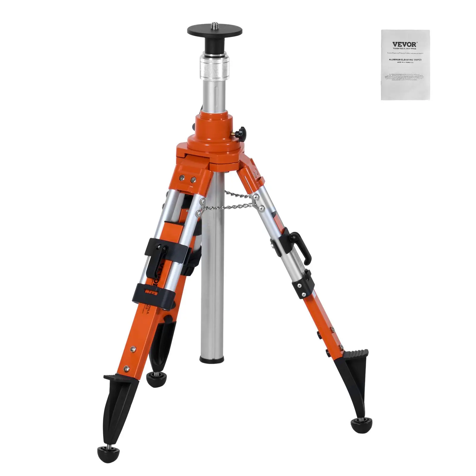【summerfinds】VEVOR Laser Level Tripod Stand, 5/8"-11 Thread Mount, 27.16-67.71 inch Height Adjustment Heavy Duty Survey Tripod, with Level Bubble & Diffusion Limiter , Liftable Non-Skid Feet for Construction